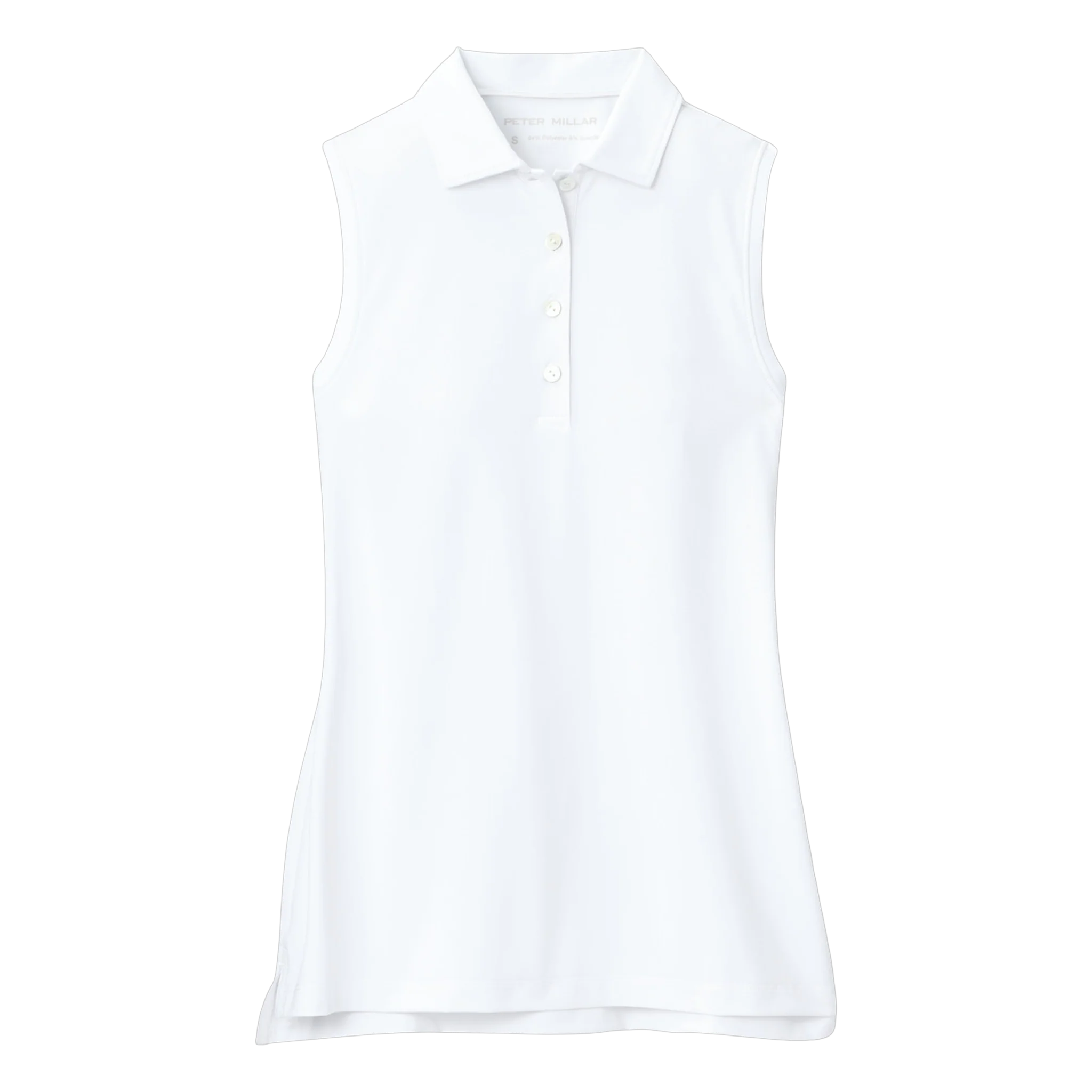 Women's Banded Sport Mesh Sleeveless Button Polo - Image 3